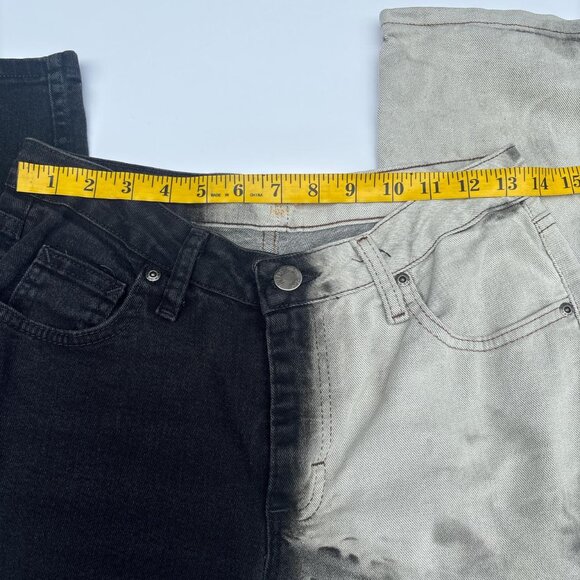 Vtg Bleached Rider Lee Jeans Womens 6 Black and White Punk Retro Indie - Picture 6 of 8
